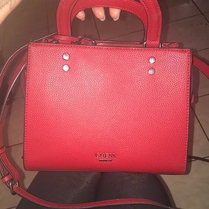 New bright red guess purse.